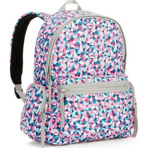 No Boundaries Backpack Dome Top Geometric Print 16 X 13 X 5 Padded Straps